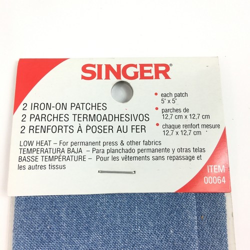3x Singer 2ct Iron-On Patches Light Denim 5in by 5in 00064 - Picture 3 of 6