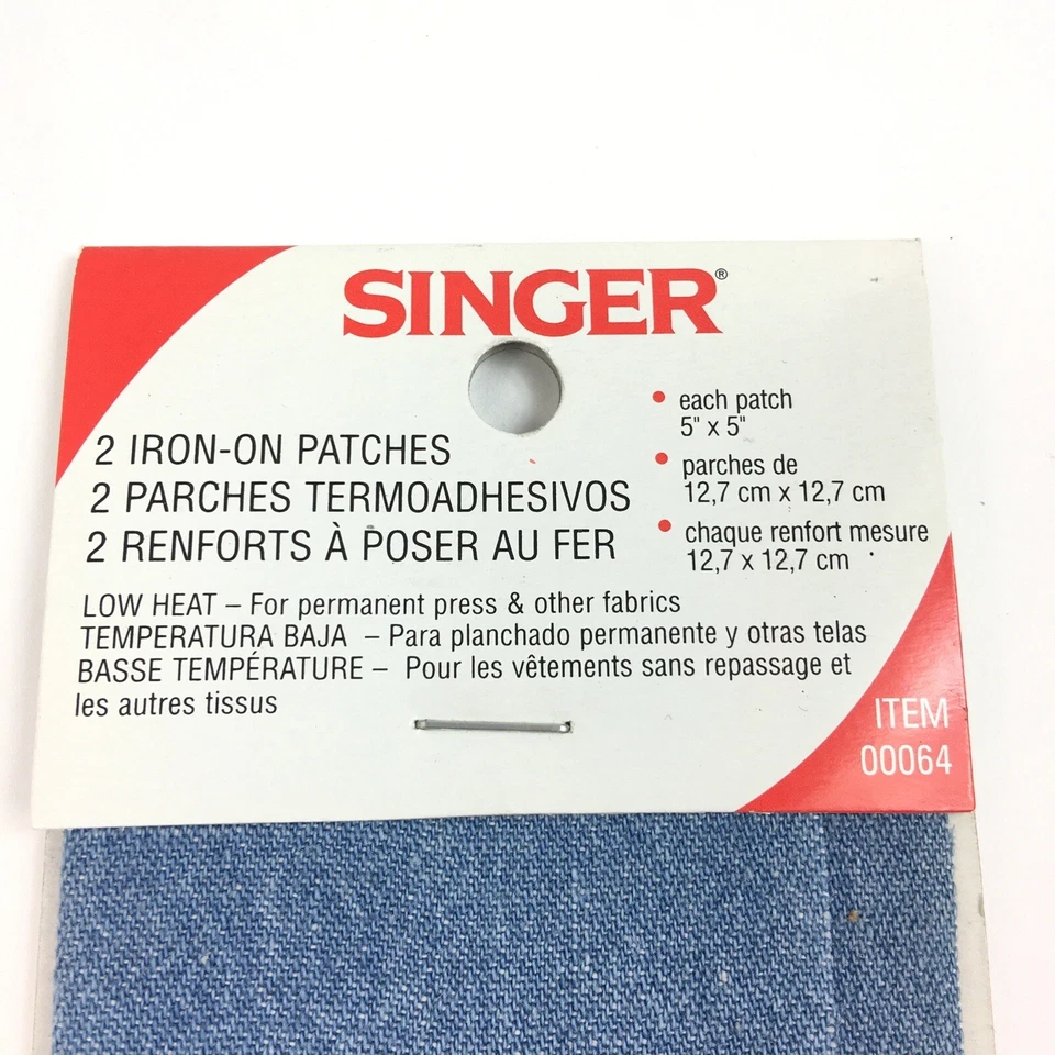 3x Singer 2ct Iron-On Patches Light Denim 5in by 5in 00064 - Image 3 of 4