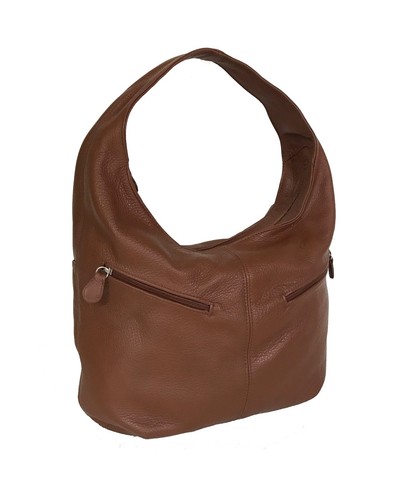 Brown Leather Slouchy Hobo Bag, Stylish Shoulder Handbag, Aly - Picture 2 of 6