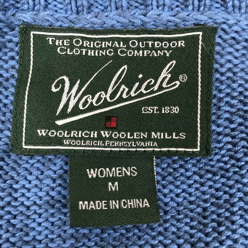 Woolrich Cotton Knit Sweater Women's Medium Blue Long Sleeve Pullover Outdoor - Picture 7 of 9