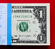 NEW 2021 $1 DOLLAR BILL ( KANSAS CITY J ) BLOCK  J-B. UNCIRCULATED