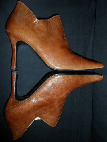Vintage 90's 'SHELLYS' London Tan Leather Chisel Toe Ankle / Shoe Boots UK 3 - Picture 4 of 12