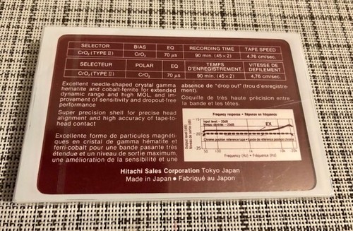 HITACHI EX 90 CASSETTE BRAND NEW SEALED (1988) - Photo 2/3