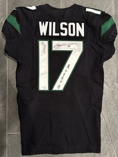 ROOKIE Garrett Wilson Game Worn Used Signed Black Alternate New York Jets Jersey