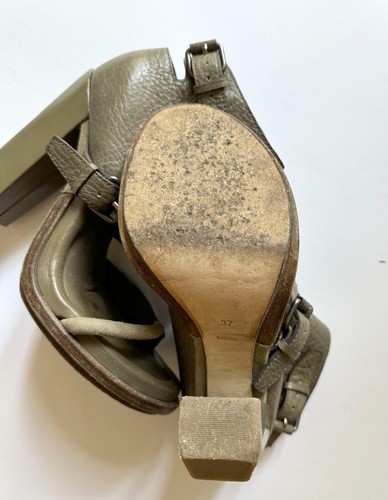 Alexander wang High Heel Leather Sandals Shaki Green Size 37 - Picture 6 of 6