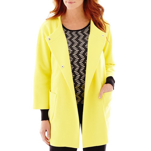 Liz Claiborne Mod gelbe Cocoon Jacke Größe L UVP 95,00 $ neu mit Etikett - Bild 1 von 2