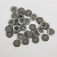 Lot of 30 Gray Buttons 4 Hole 13/16" inches