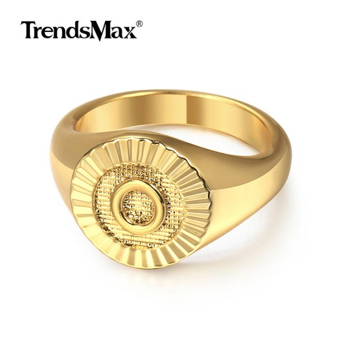 Anillo de sello inicial alfabeto enchapado en oro para hombres mujeres joyas con letras personalizadas nuevo - Imagen 25 de 36