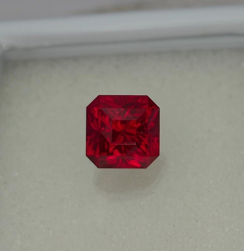Certified Natural 4.20 Ct Flawless Mozambique Red Ruby Asscher Loose Gemstone - Picture 8 of 8