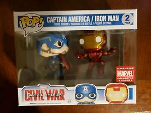 Funko Pop Marvel Collectors Corp Civil War Captain America Iron Man 2 pack | eBay