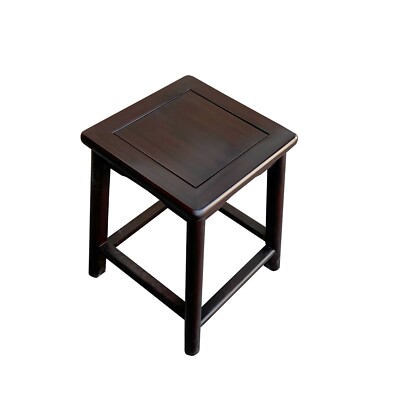 Chinese Oriental Brown Wood Ming Style Square Shape Stool Table cs7576S Chinese Oriental Brown Wood Ming Style Square Shape Stool Table cs7576S