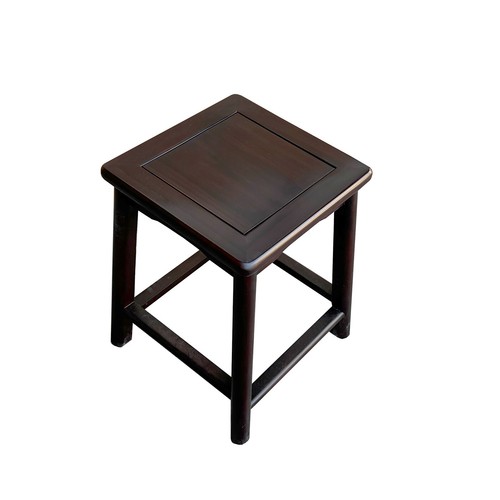 Chinese Oriental Brown Wood Ming Style Square Shape Stool Table cs7576 - Picture 3 of 5