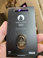 PARIS 2024 OLYMPIC GAMES GOLD OVAL PIN BADGE ...