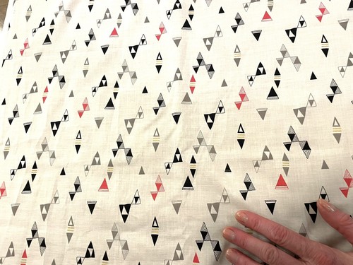 Black, Pink & White Geometric Organic Cotton Fabric 115 X 50cm - Picture 2 of 6