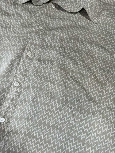Perry Ellis Shirt Size XL Mens Beige 100% Silk Short Sleeve Button Down Chevy - Picture 5 of 7