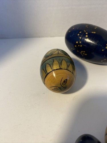 Vintage 5 Piece Nesting Eggs Painted Rare - Picture 11 of 19