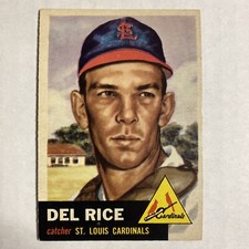 1953 Topps #68 Del Rice EX+ TC