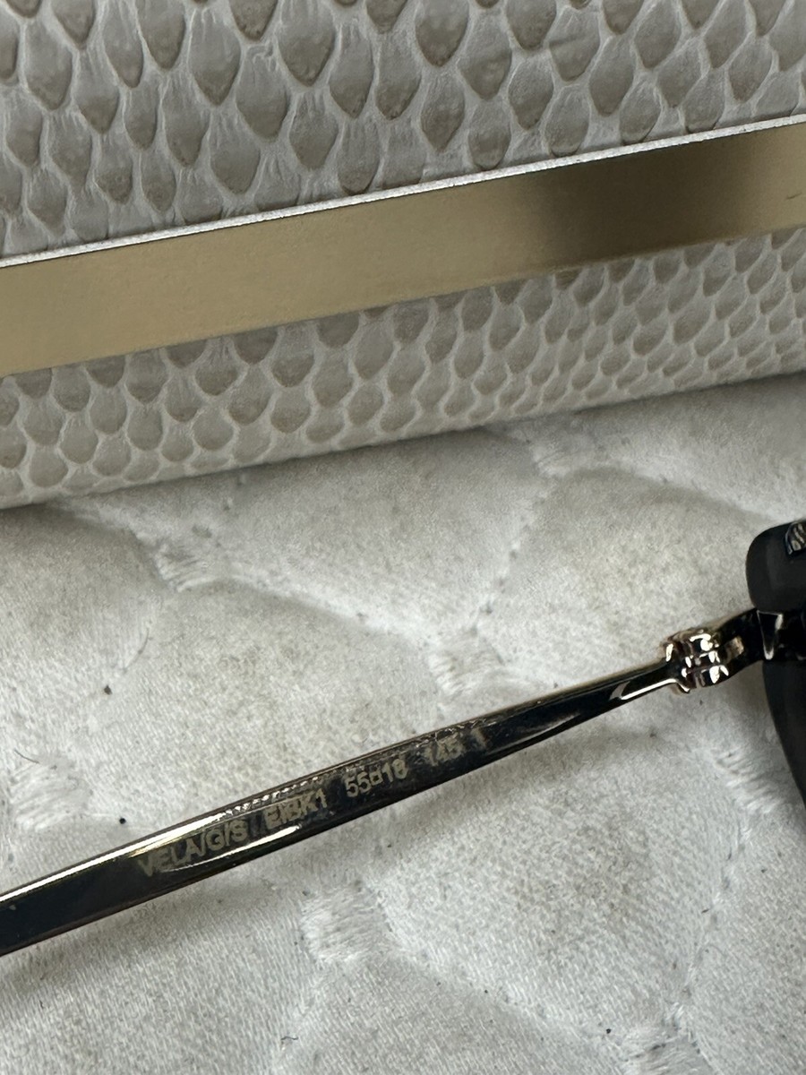 FINAL PRICE NEW JIMMY CHOO VELA/G/S 0EIB K1 GREY GOLD GLITTER SUNGLASSES Jimmy Choo Vela/g/s Sunglasses Women Gray Glitter Gold 55mm  main image 3