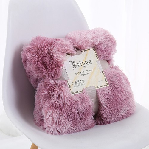 Fur Shaggy Blanket Cozy Sheet Soft Bedding Reversible Warm Throw Blanket Mat - Picture 26 of 28