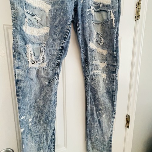 Smoke Rise Men's Jeans RN# 82930 Size 38 X 34 Distressed Washed Blue Zip. - Bild 7 von 18