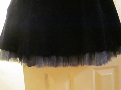 SZ 4 TALBOTS PETITES BLACK VELVET & TULLE STRAPLESS DRESS, LBD PARTY PROM DANCE  - Picture 2 of 11