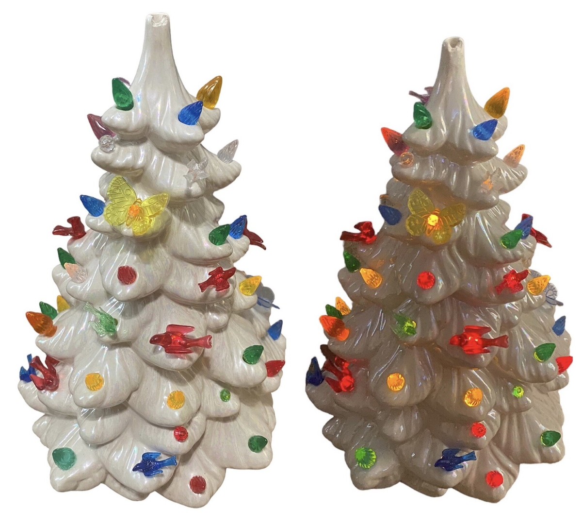 Vintage Ceramic Christmas Tree Mother of Pearl no base holland