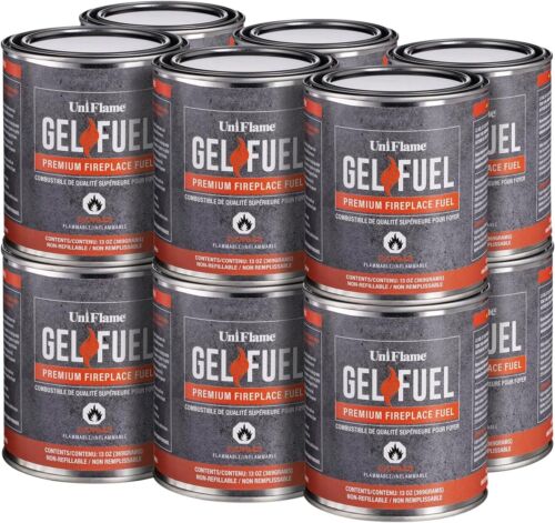 12 Pack Gel Fuel Premium Fireplace Fuel 13oz Cans Outdoor Burning Camping