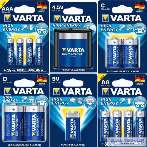 VARTA High Energy Batterien Mignon AA Micro AAA Baby C Mono D 9V Block Flach  - Bild 1 von 7