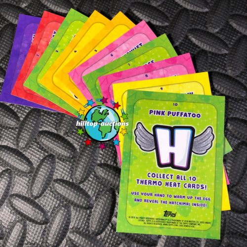 Juego completo de 10 tarjetas Topps 2018 Hatchimals termo-calor + ¡envoltura! (¡Como magia!) - Imagen 2 de 2