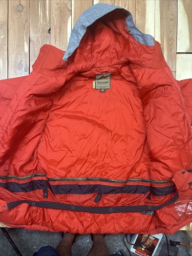 Men’s Burton Snowboard Jacket M MB Covert Red And Gray Hooded Full Zip Dryride - Picture 9 of 19