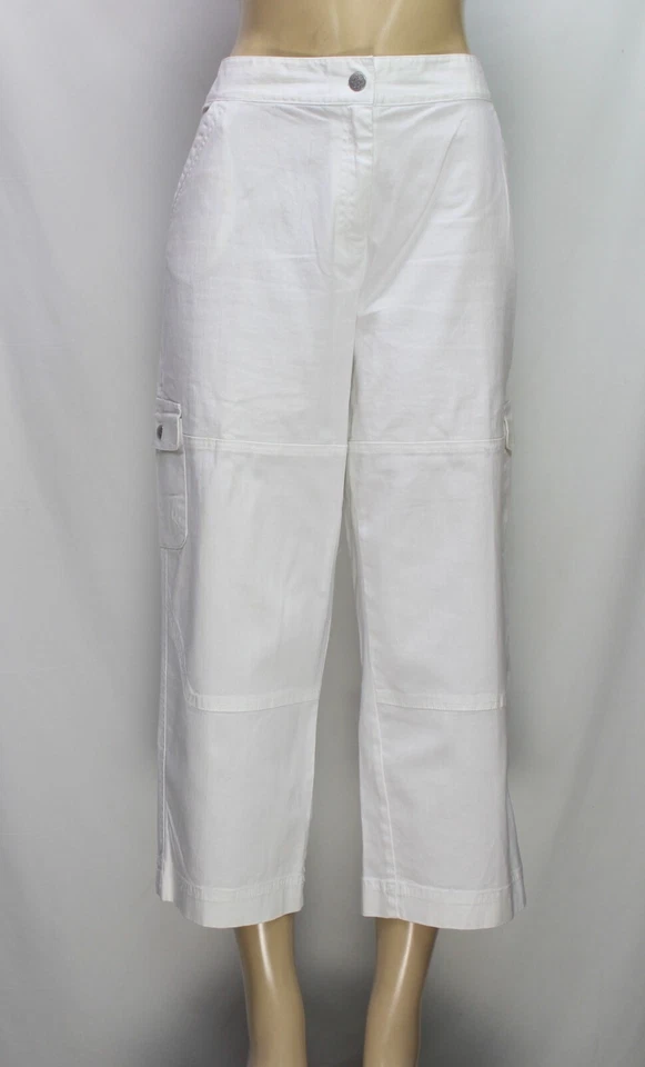 Pantalones cortos cargo elásticos blancos talla 14 Hearts of Palm para mujer Foto 2 de 4