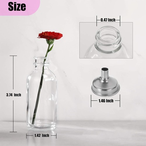 6er Pack 2 Unzen Glas Schnaps Flaschen mit Deckel Mini Saft & Wellness Gläser 60ml Klein - Bild 3 von 8