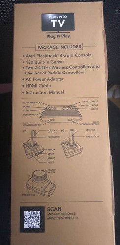 Atari Flashback 8 Gold Deluxe HD Console Wireless Controllers - Gold - Picture 8 of 8