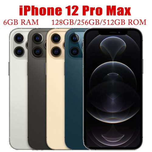 New iPhone 12 Pro Max 128GB/256GB/512GB Unlocked Smartphone Sealed Box Original