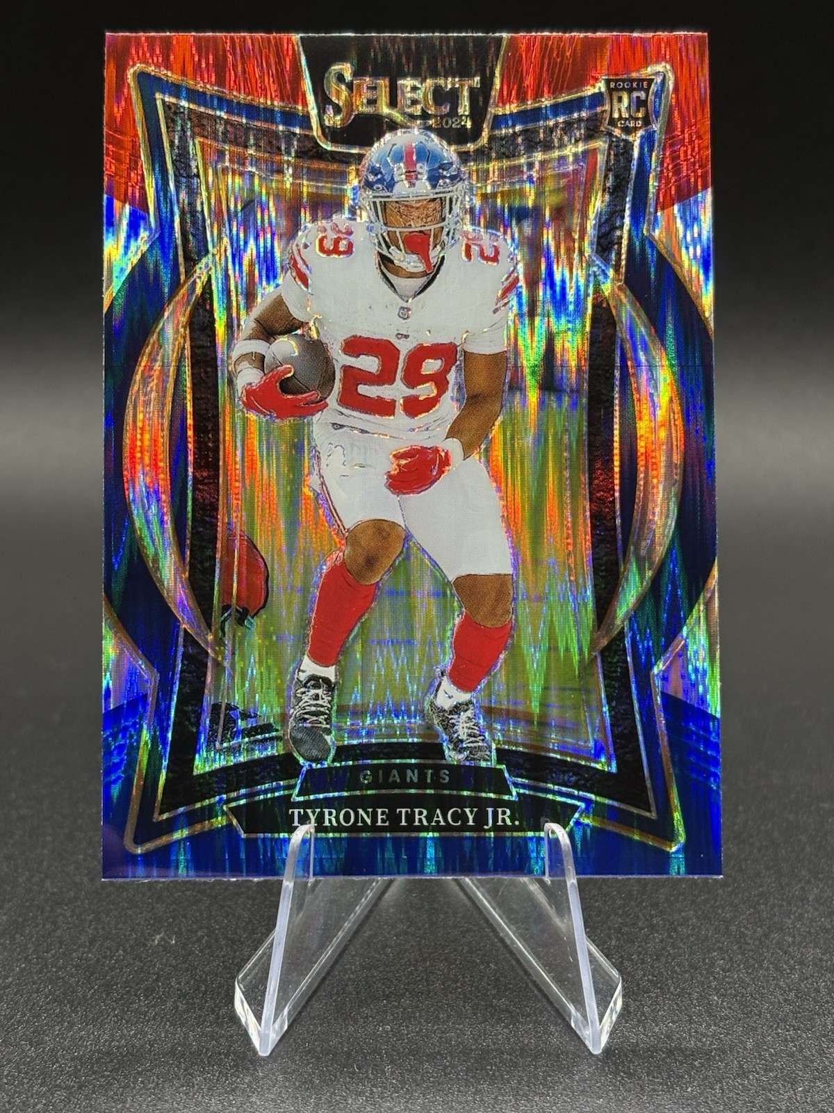 2024 Panini Select - Concourse Tyrone Tracy Jr. #61 Red & Blue Shock Prizm (RC)