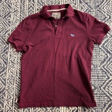 Rodd  Gunn Polo Shirt Mens Medium Burgundy Short Sleeve Collared Dog Logo