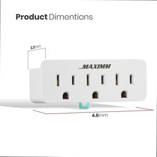 Adapter Konverter 2 Zinken auf 3 Steckdosen (3er Pack) 3 Erdungsstecker weiß - Bild 5 von 7