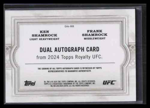 2024 Topps Royalty UFC Dual Autographs DASS Frank Ken Shamrock Dual Auto 14/25 - Picture 2 of 2