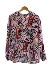 WACKO MARIA Long Sleeve Shirt M Rayon PNK