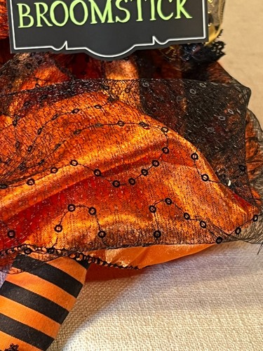 Besenstiel Halloween ELEGANTE ORANGE/SCHWARZE HEXE PUPPE 26" ~ Regal Sitter Figur - Bild 13 von 19