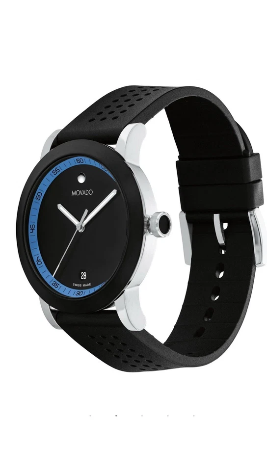 Nuevo reloj Movado Signature Sport 42 mm acero inoxidable silicona 0607826 Foto 2 de 4