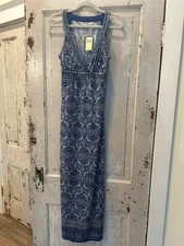 Max Studio Floral Sleeveless Maxi Dress Empire Waist Medium NWT $118