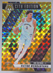 2024-25 Panini Mosaic Victor Wembanyama City Edition Yellow Reactive #288 Spurs
