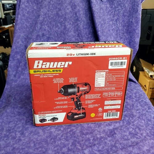 💥NEW💥BAUER 20V BRUSHLESS CORDLESS 1000 TORQUE 1/2" IMPACT WRENCH KIT 2085CR-B1 - Picture 6 of 21