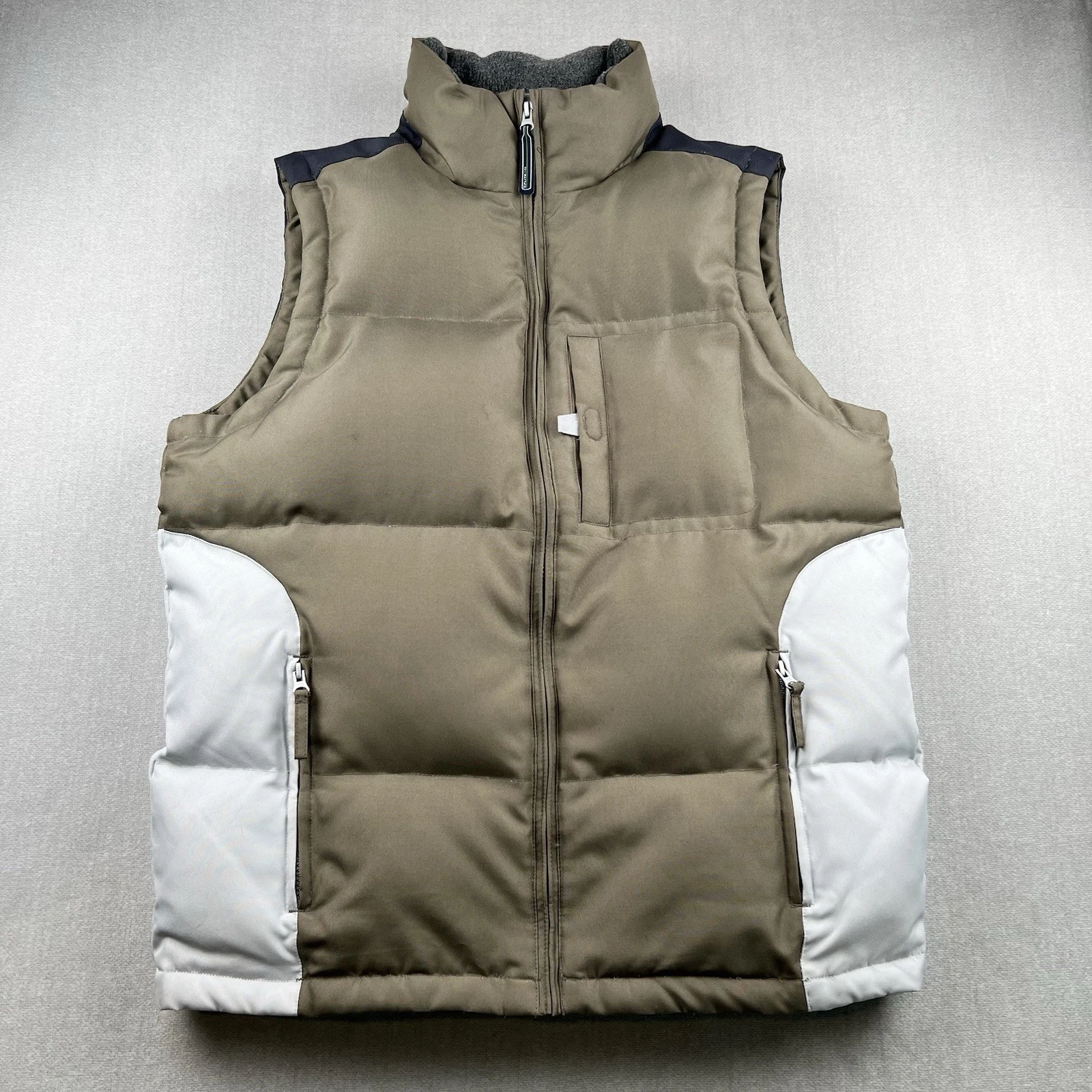 Splitrail Xtreme Outdoors Down Puffer Vest Mens M Brown Full Zip Ski Outdoor