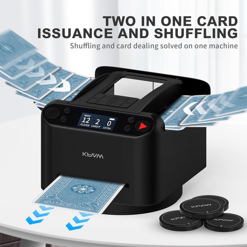 2-in-1 Automatic Card Shuffler & Dealer, 12PCS Remotes, Built-in Game Rules, ... - Picture 2 of 7