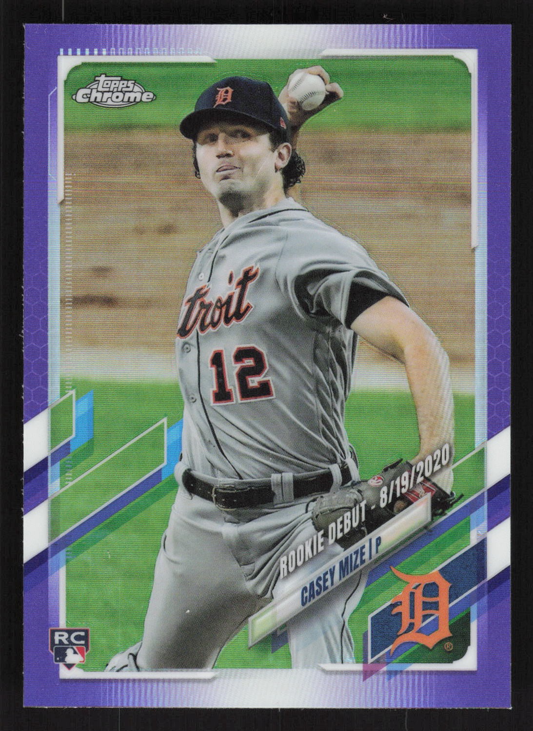 2021 Topps Chrome Update #USC73 Casey Mize Purple Rookie Refractor Card TCCCX