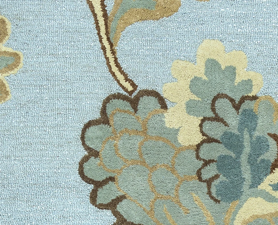 Alfombra Rizzy 5x8 Azul Floral Flores Hojas Vides DI1615 - Abril 5' x 8' Foto 2 de 3