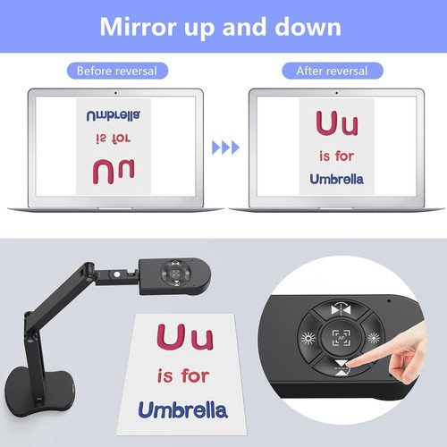 THUSTAR 8MP Document Camera & Webcam 4K with Dual Microphones, USB black - Picture 5 of 12