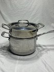 Tramontina Stainless Steel 3-Piece Double Boiler Steamer Pot with Lid 4 Qt.